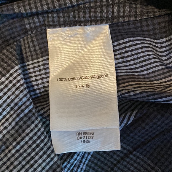 DKNY blue and grey plaid long sleeve button down shirt - Picture 4 of 8